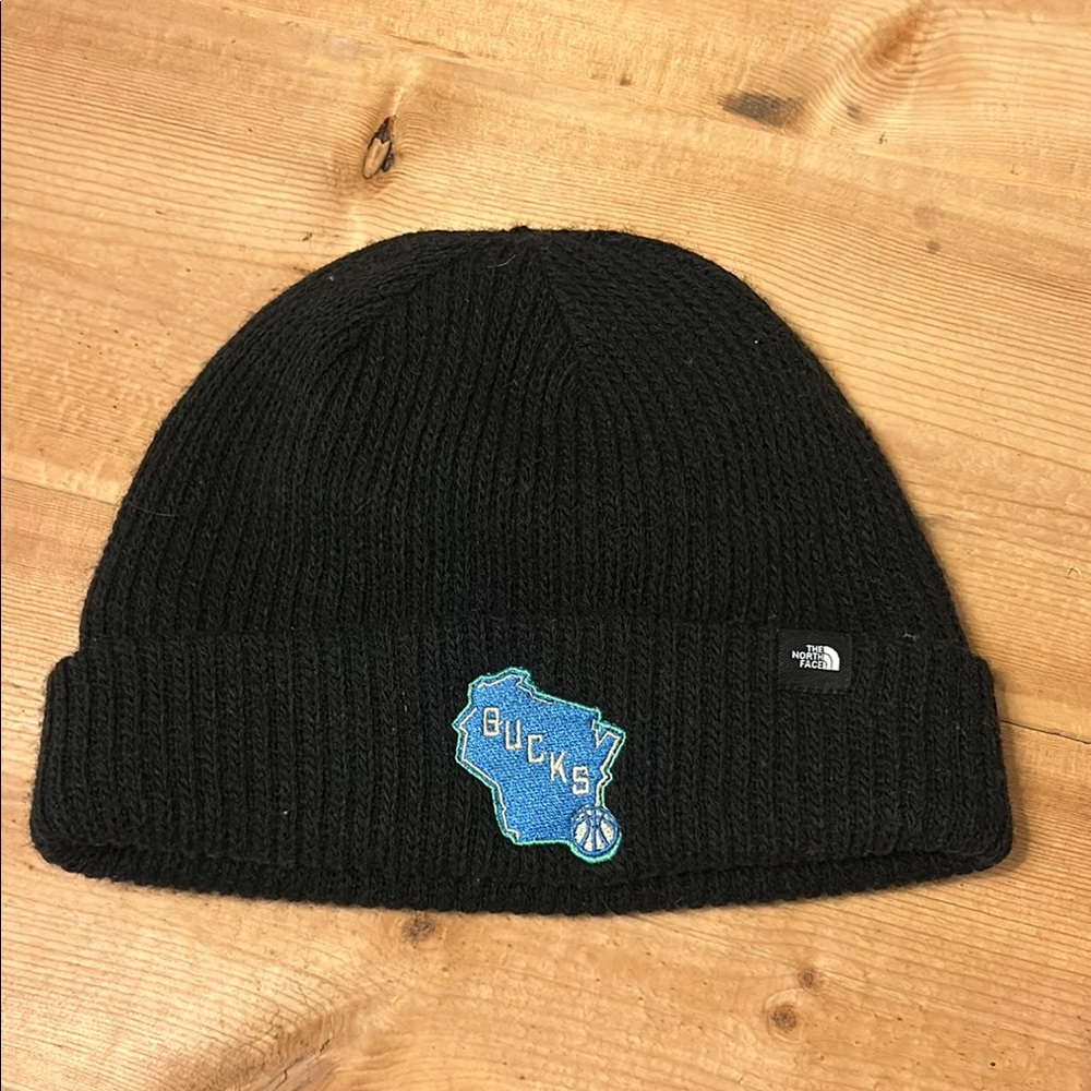 Milwaukee Bucks North Face Black Beanie